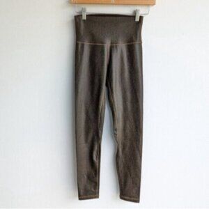 Aura brown faux leather high rise leggings